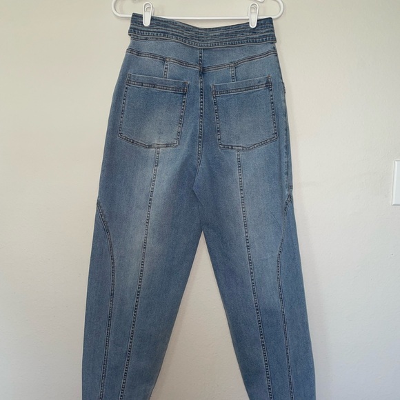 Ulla Johnson Otto High Waisted Straight Leg Tie Waist Designer Denim Jeans NWOT - Picture 11 of 12
